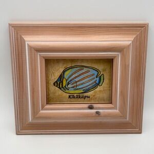 Kikakapu Tang Fish Tapa Art Framed Hawaiian Tropical‎ Decor